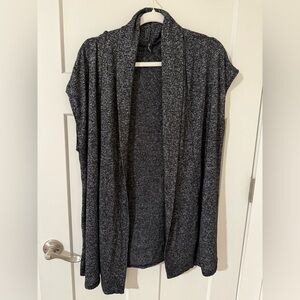 Gray Open Front Cardigan